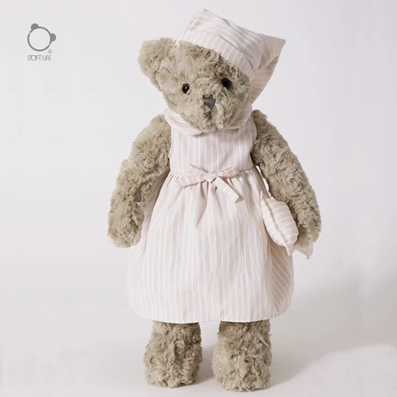 42cm Couple Pajamas Teddy Bear Soft Stuffed Toys For Girls Boys Kawai Plush Animal Baby Shower Wedding Doll Kids Birthday Gifts