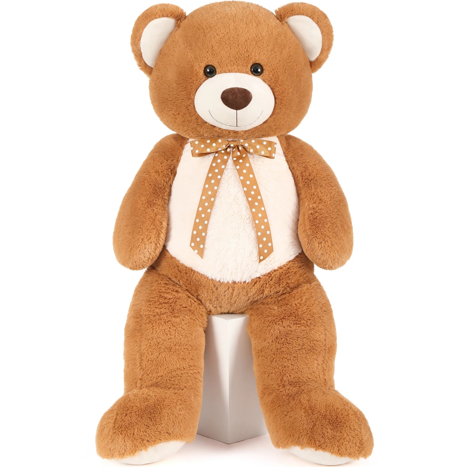 MorisMos Giant Teddy Bear 4 feet Stuffed Animal for Girlfriend,Big Cuddly Stuffed Big Bear for Kids,Baby Shower Decor,Life Size