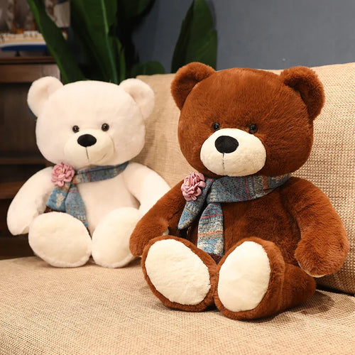 40/60/80cm Kawaii Scarf Teddy Bear Plush Toy Soft Stuffed Animal Xmas Birthday Gift for Girls Boys Kids Children