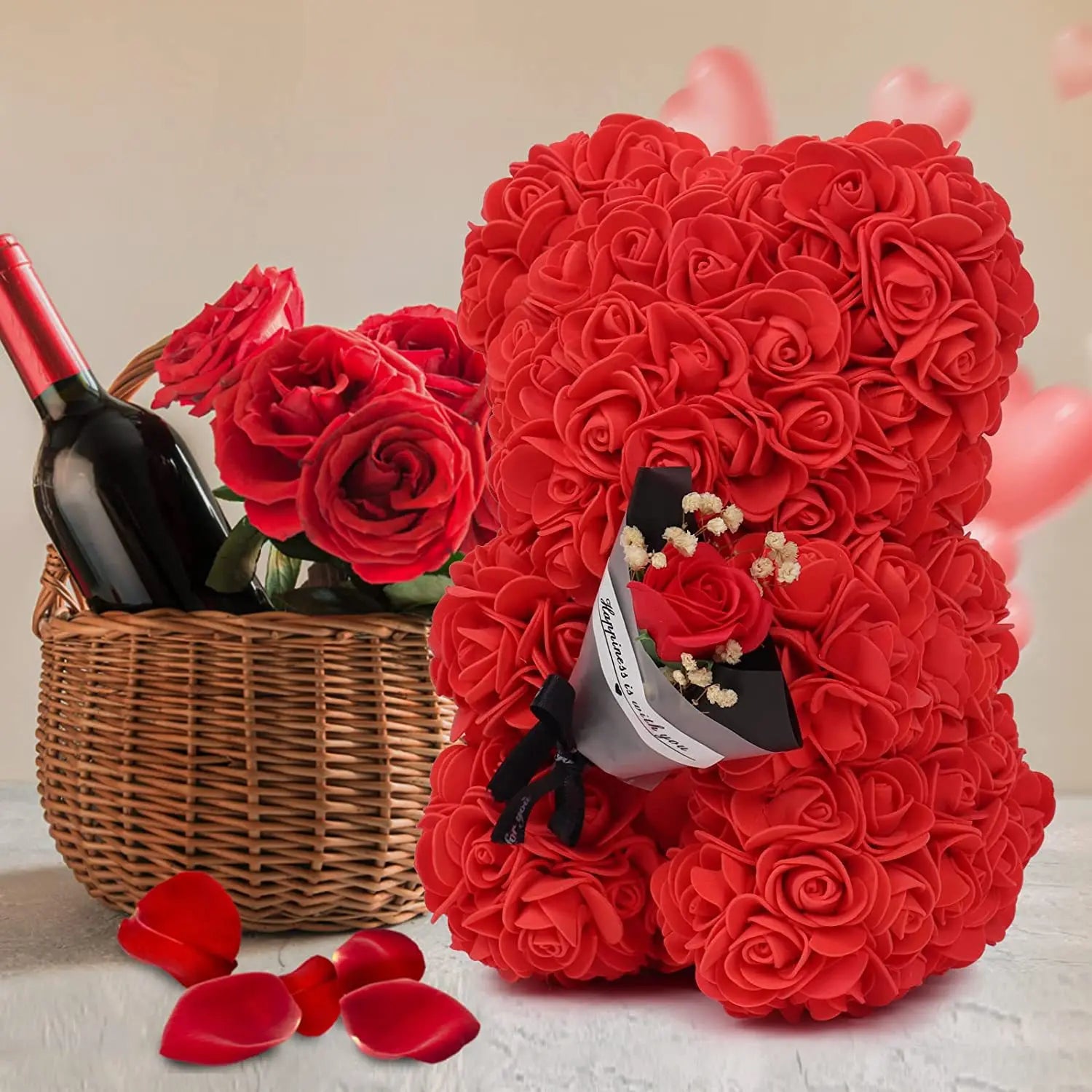 2024 New Artificial Flower Eternal Rose Teddy Bear for Mom Mother's Day Birthday Valentine's Day Anniversary Gifts & Decorations
