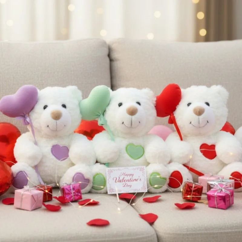 1/2PCS 23cm Cute Heart Teddy Bear Plush Toy New Style Stuffed Bear Doll Romantic Valentine Wedding Gift Soft Plush Figure